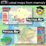Central Asia Mapping Challenge - Countries, Capitals & Landforms