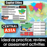 Central Asia Mapping Challenge - Countries, Capitals & Landforms
