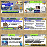 Educational materials for creating an imaginary civilization in ancient world history.