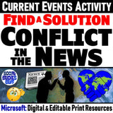 Real World Conflict Resolution & Current Events Activities - MS Digital Resource