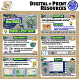 Create a Continent Geography Project - Map Skills PBL Activity | Print & Digital