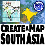 India & South Asia Map Skills Worksheet - Countries & Capitals Practice