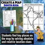 India and South Asia Geography Activity - South Asia Create a Map Worksheet