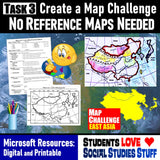 Geography of East Asia Map Practice Activities | Print and Digital | Microsoft