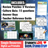 Intro to Culture Vocab Puzzle Review and Quiz Social Studies Stuff Lesson Resources