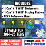 I Can Statements and Signs World Cultures 6th Grade TEKS Social Studies Stuff Google Lesson Resources