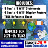 I Can Statements and Signs World Cultures 6th Grade TEKS Social Studies Stuff Lesson Resources