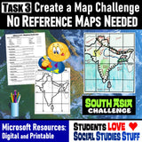 Geography of South Asia Map Practice Activities | Region of India | Microsoft