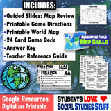 World Map Skills Fan and Pick Card Game Cooperative Learning Activity Social Studies Stuff Lesson Resources