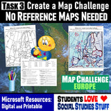 Geography of Europe Map Practice Activities | Print and Digital | Microsoft