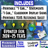 I Can Statements and Signs World Cultures 6th Grade TEKS Social Studies Stuff Lesson Resources