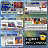 Educational materials about 'Day of the Dead' and Pixar's 'Coco' movie on a digital platform.