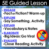 5E Guided Lesson structure with a blue ocean background