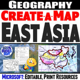 East Asia Geography Activity - China Create a Map Worksheet