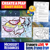 East Asia Geography Activity - China Create a Map Worksheet