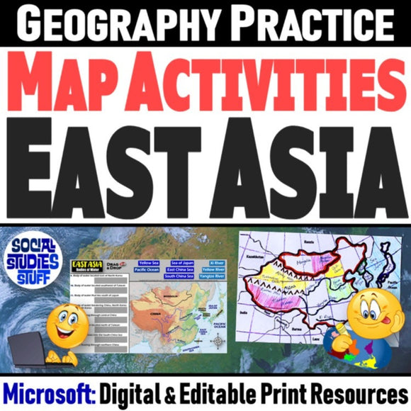 East Asia Geography & China Map Skills Practice Activities - Microsoft Digital Resources