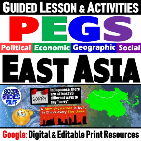 East Asia PEGS Factors Lesson - Politic Economy Geography Social - Google Digital Resources