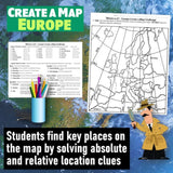 Europe Geography Activity - Europe Create a Map Worksheet - Microsoft Resource