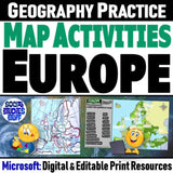 European Geography & Europe Map Skills Practice Activities - Microsoft Digital Resources