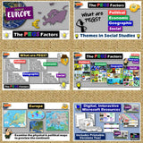 Europe PEGS Factors Lesson & Game - Political Econ Geo Social - MS Digital Resources