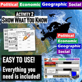 Europe PEGS Factors Lesson - Politics Economy Geography Social - MS Digital Resources