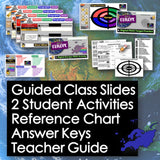 Educational materials with text overlay on a world map background