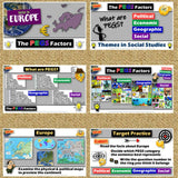 Europe PEGS Factors Lesson - Politics Economy Geography Social - MS Digital Resources