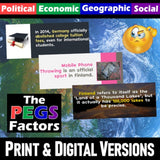 Europe PEGS Factors Practice Activities - Political Econ Geo Social - MS Digital Resources