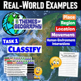 Five Themes of Geography Practice Worksheet Activities - MS Digital Resources