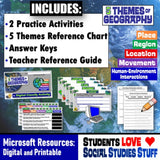 Five Themes of Geography Practice Worksheet Activities - MS Digital Resources