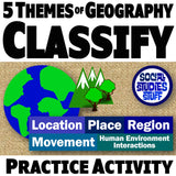 Five Themes of Geography Practice Activities - Worksheets | Print & Digital