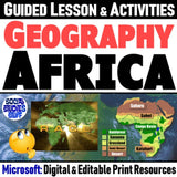 Africa Geography, Landforms, and Places Lesson & Map Activities - MS Digital Resources