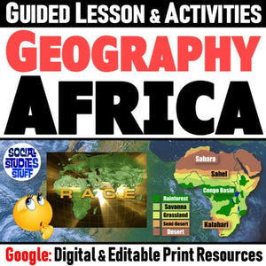 Africa Geography, Landforms, and Places Lesson & Map Activities - Google Digital Resources