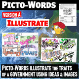 Types of Government Vocabulary Activity - PictoWords - MS Digital Resources