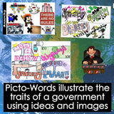 Types of Government Vocabulary Activity - Create PictoWords Visual Review