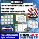 Types of Government Vocabulary Review Puzzles - Microsoft Digital Resources