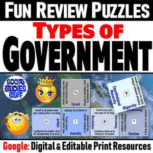 Types of Government Vocabulary Review Puzzles - Google Digital Resources