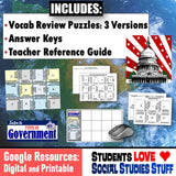 Types of Government Vocabulary Review Puzzles - Google Digital Resources