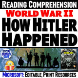 How Did Hitler Happen? Close Reading WWII Worksheet - Microsoft Resource