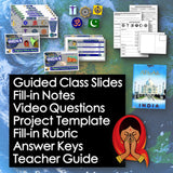 Educational resources with text overlay on a world map background