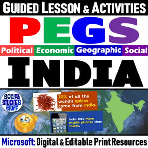 India PEGS Factors Lesson - Politics Economy Geography Social - MS Digital Resources