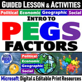 Intro PEGS Factors Lesson & Activities - Political Econ Geo Social - MS Digital Resources