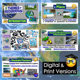 Educational materials on themes of geography with digital and print versions.