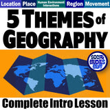 Five Themes of Geography Lesson - Intro Activities & Examples | Print & Digital