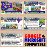 Educational materials on South Asia with Google and Microsoft compatibility text.