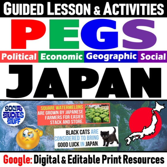 Japan PEGS Factors Lesson - Politics Economy Geography Social - Google Digital Resources