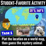 FUN Latitude and Longitude Activity - World Map Skills Practice - MS Digital Resources