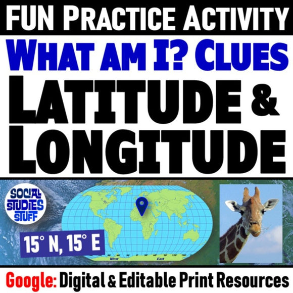 FUN Latitude and Longitude Activity - World Map Skills Practice - Google Digital Resources