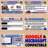 Educational posters and activities on a wooden surface with 'Google & Microsoft Compatible' text.