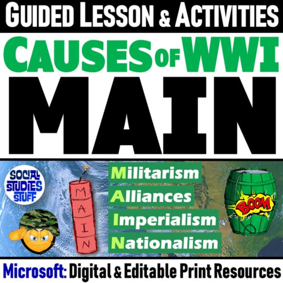 MAIN Causes World War I Lesson & WWI Intro Activities - Microsoft Digital Resources